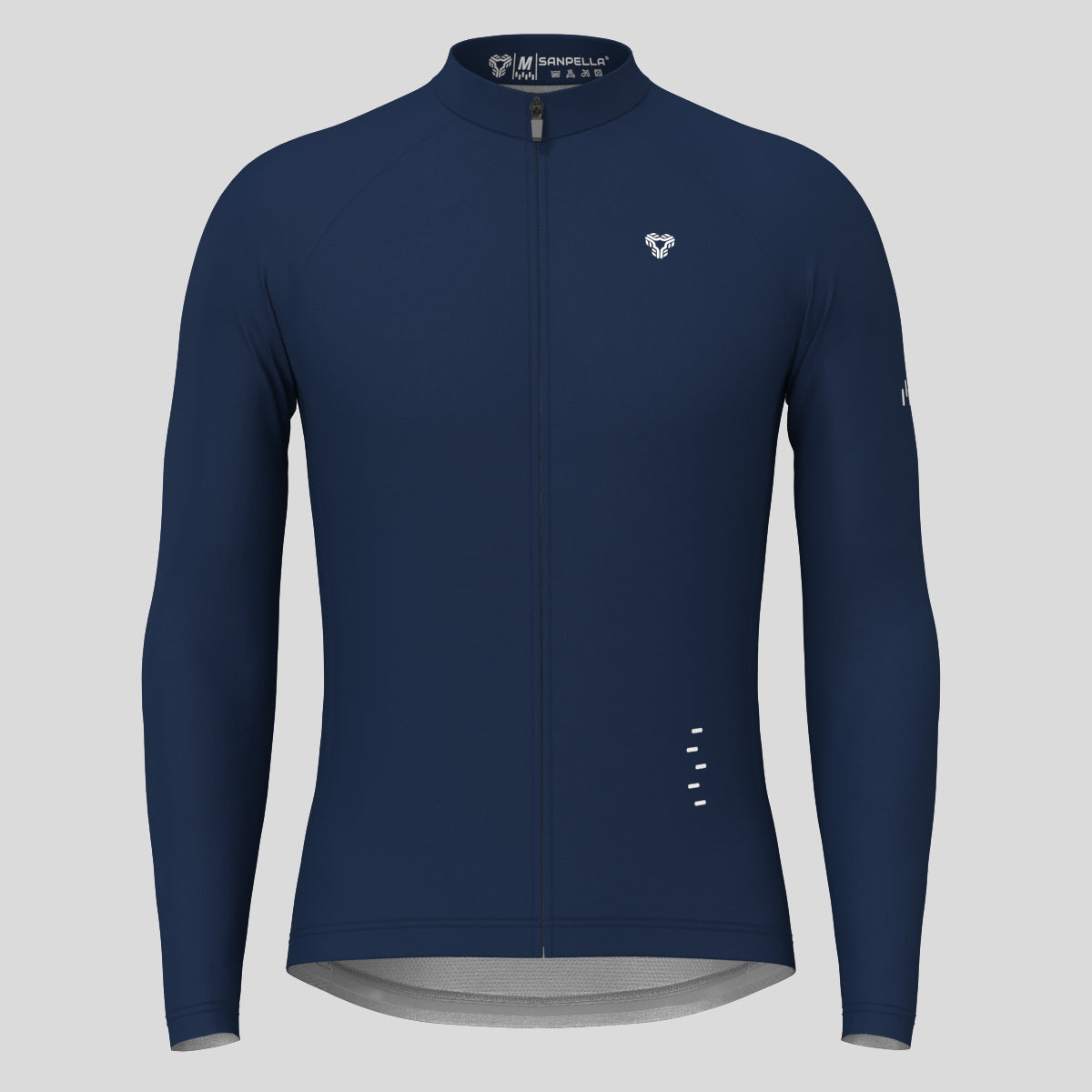 Men's Minimal Solid LS Cycling Jersey - Navy
