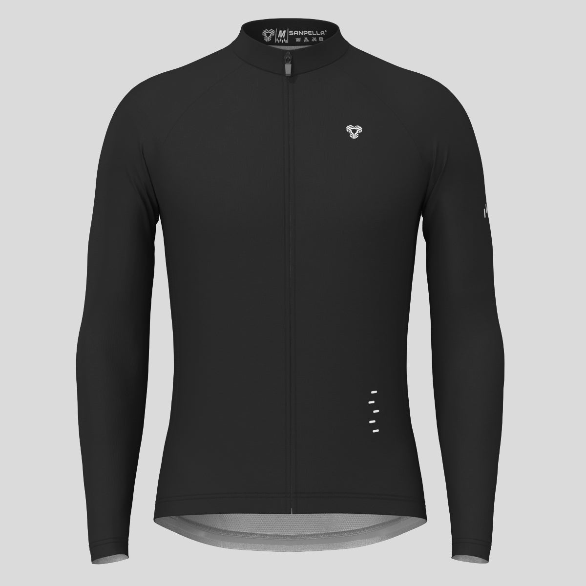 Men's Minimal Solid LS Cycling Jersey - Black