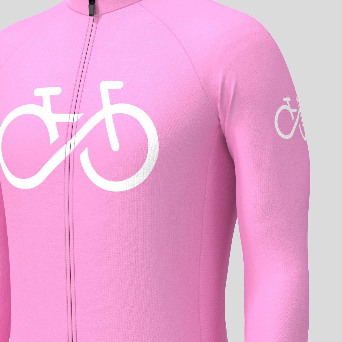 Bike Forever Men's LS Cycling Jersey - Neo Pink