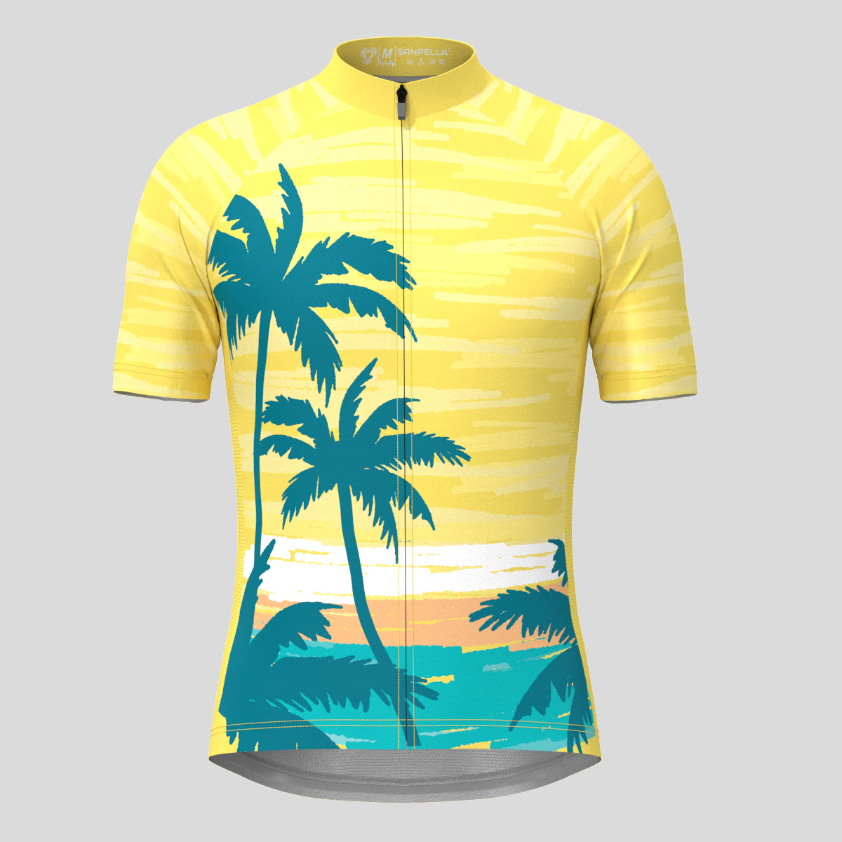 Hawaii Coconut Tree Men's Cycling Jersey - Yellow