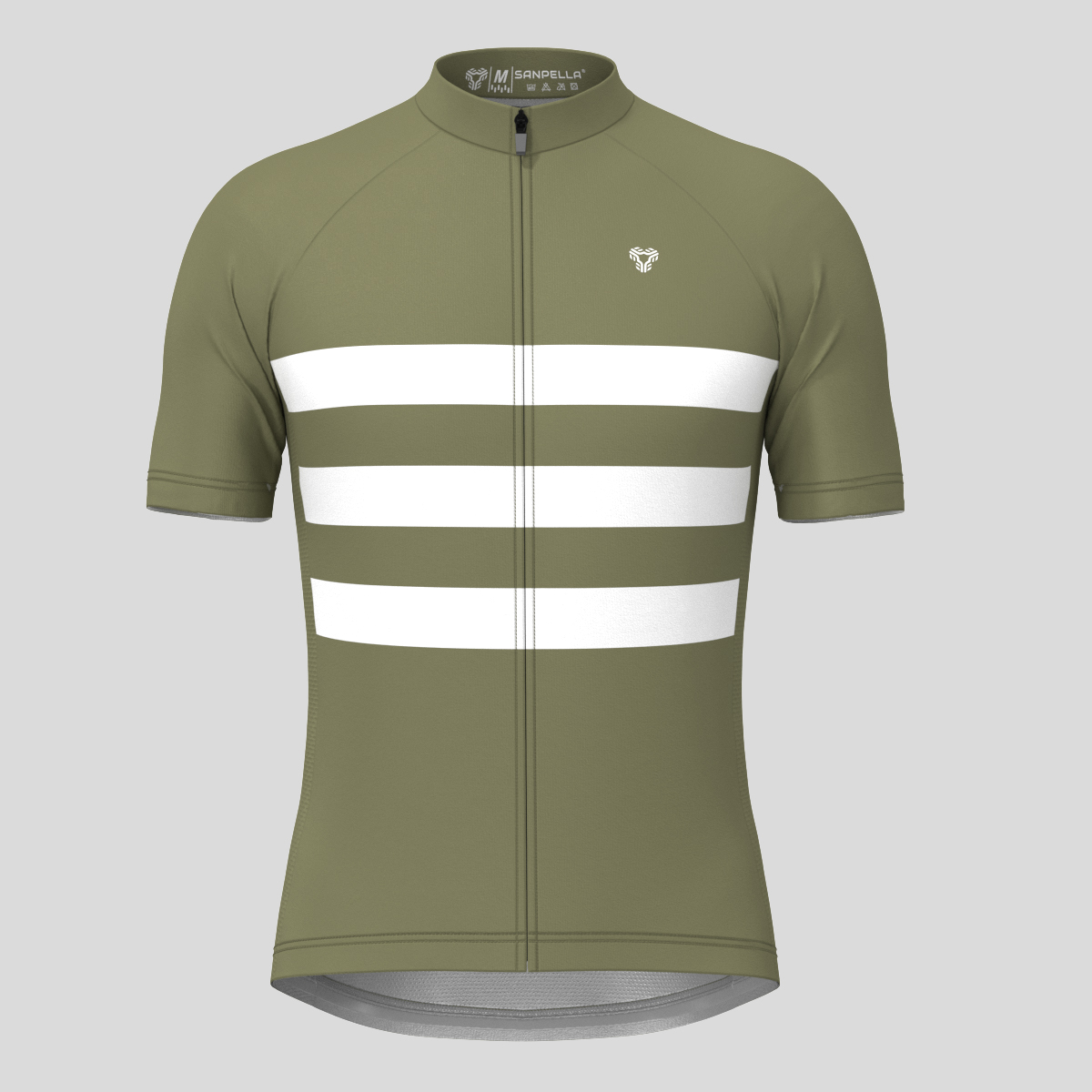 Men's Classic Stripes Cycling Jersey - Olive