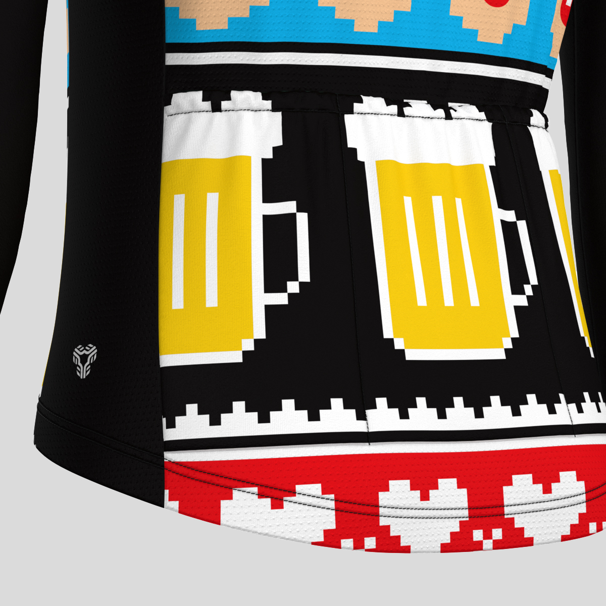 Ugly Sweater Beer Reindeer Men's LS Cycling Jersey