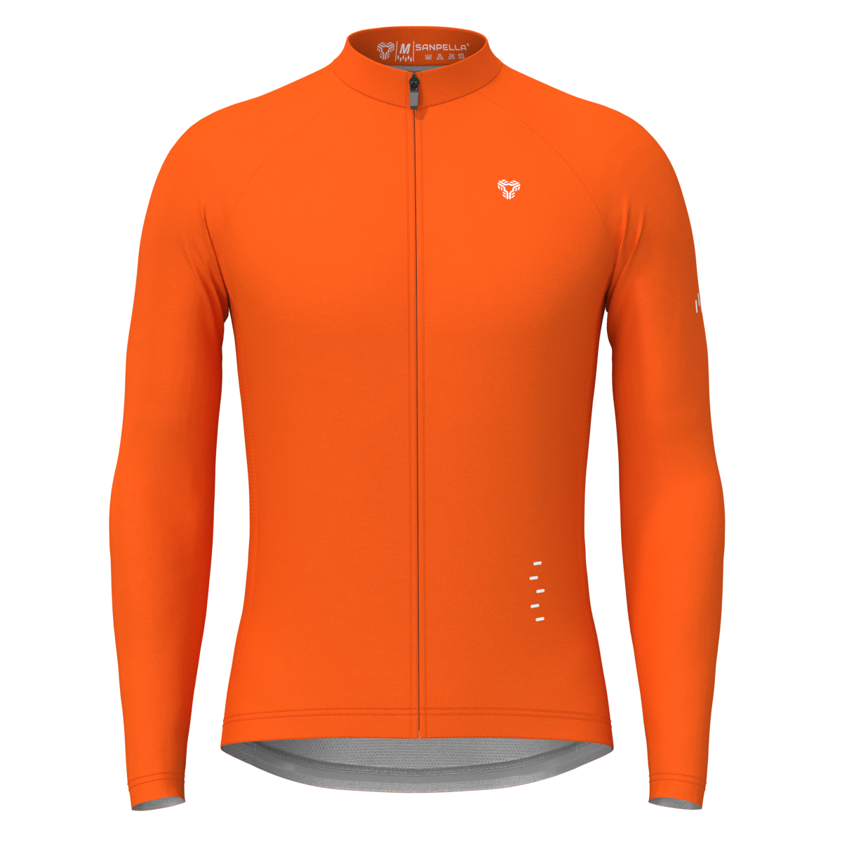 Men's Minimal Solid LS Cycling Jersey - Tangerine