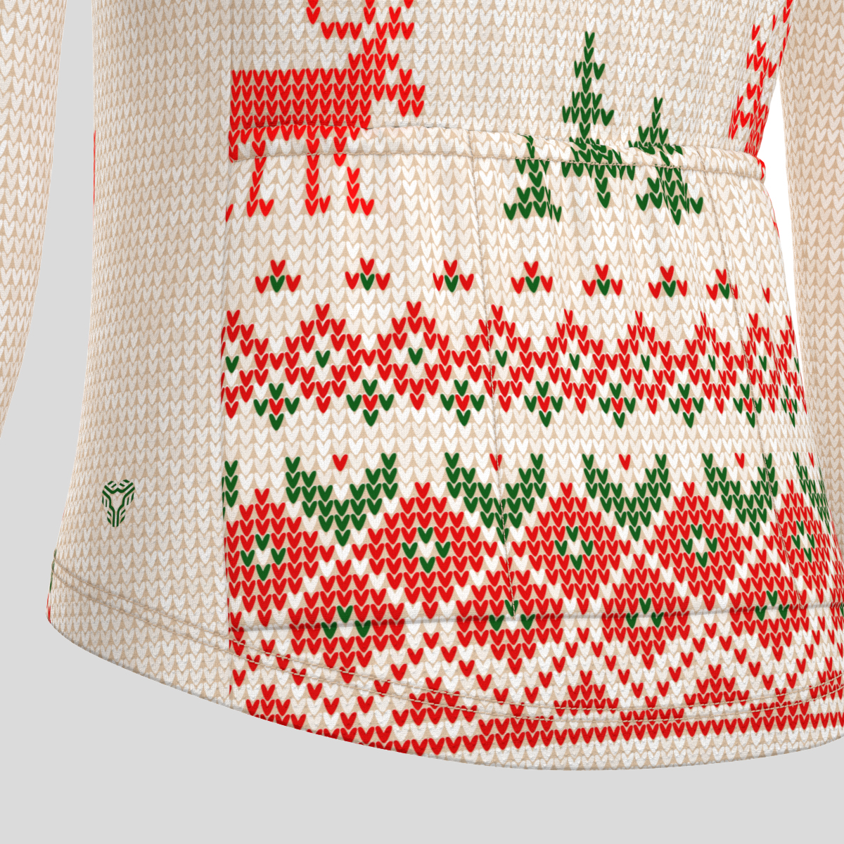 Ugly Sweater Merry Christmas Men's LS Cycling Jersey - Beige