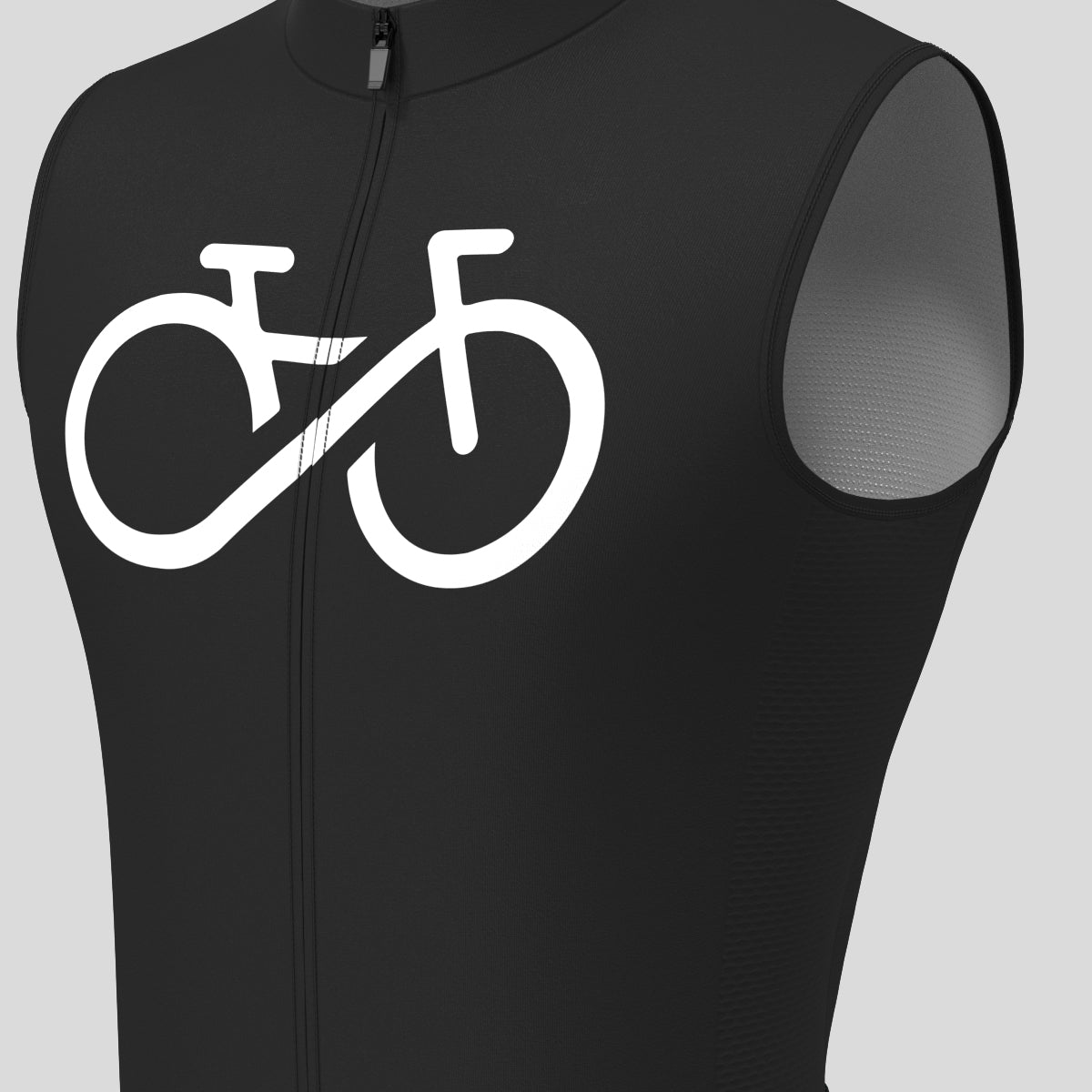 Men's Bike Forever Sleeveless Cycling Jersey - Black