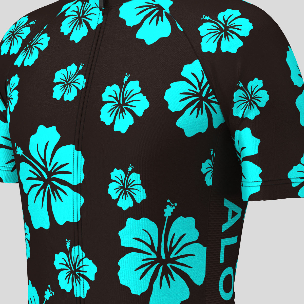 Hawaii Floral Aloha Men's Cycling Jersey - Blue/Black
