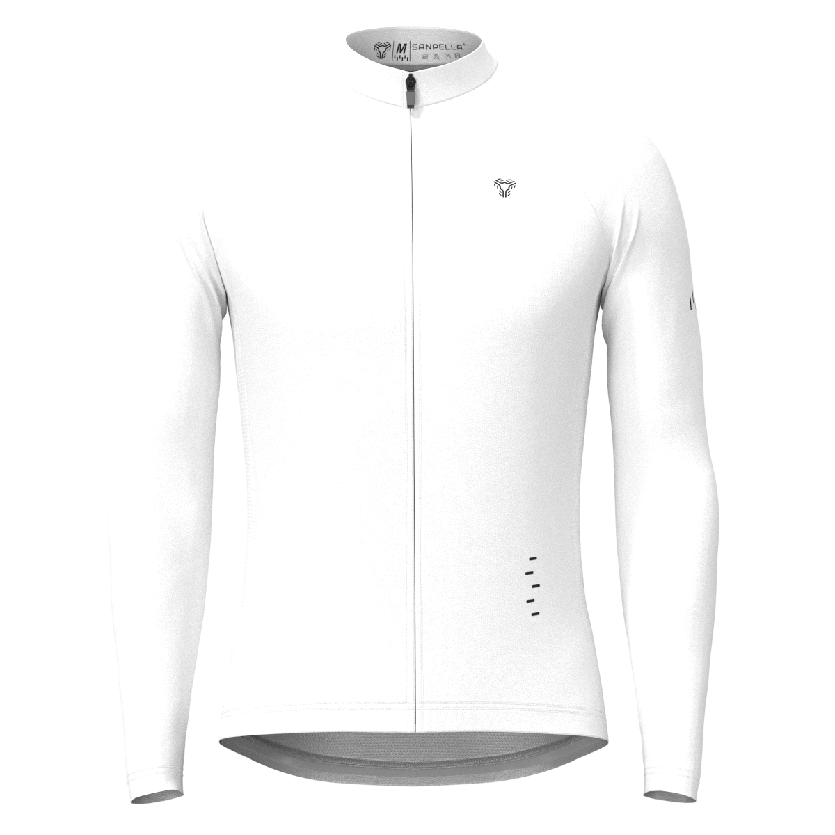 Men's Minimal Solid LS Cycling Jersey - White