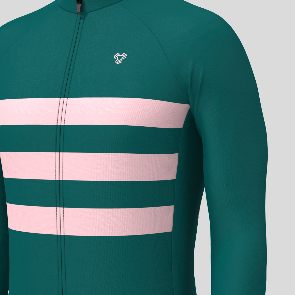 Men's Classic Stripes LS Cycling Jersey - Midnight/Pink