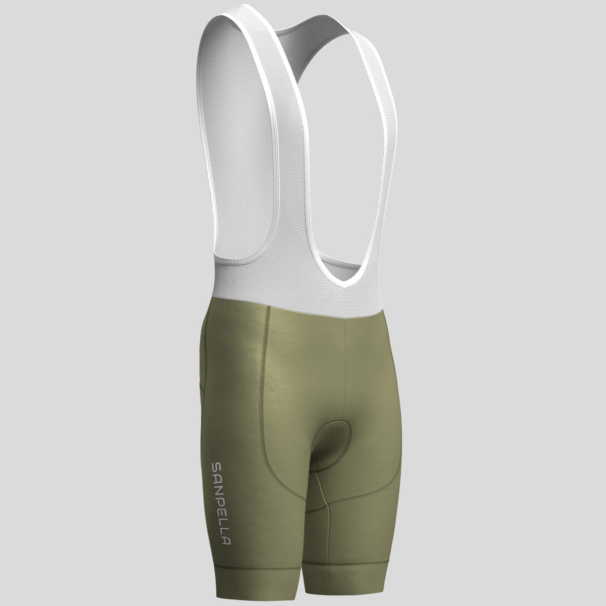 Minimal Solid Men's Bib Shorts - Olive