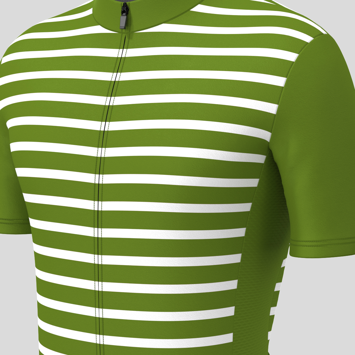 Minimal Stripes Men's Cycling Jersey - Forest