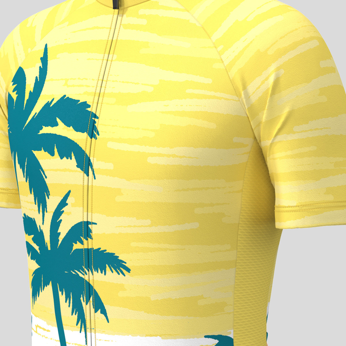 Hawaii Coconut Tree Men's Cycling Jersey - Yellow