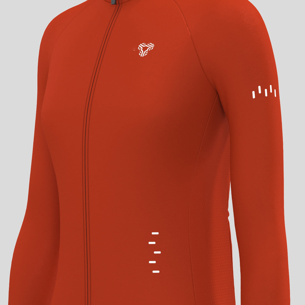 Women's Minimal Solid LS Cycling Jersey - Brick