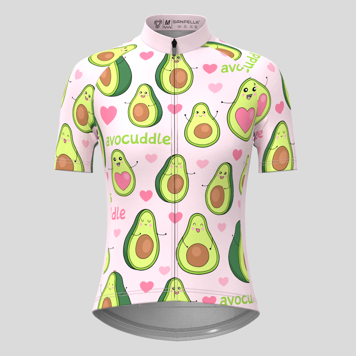 Funny Avocado Print Women's Cycling Jersey - Pink