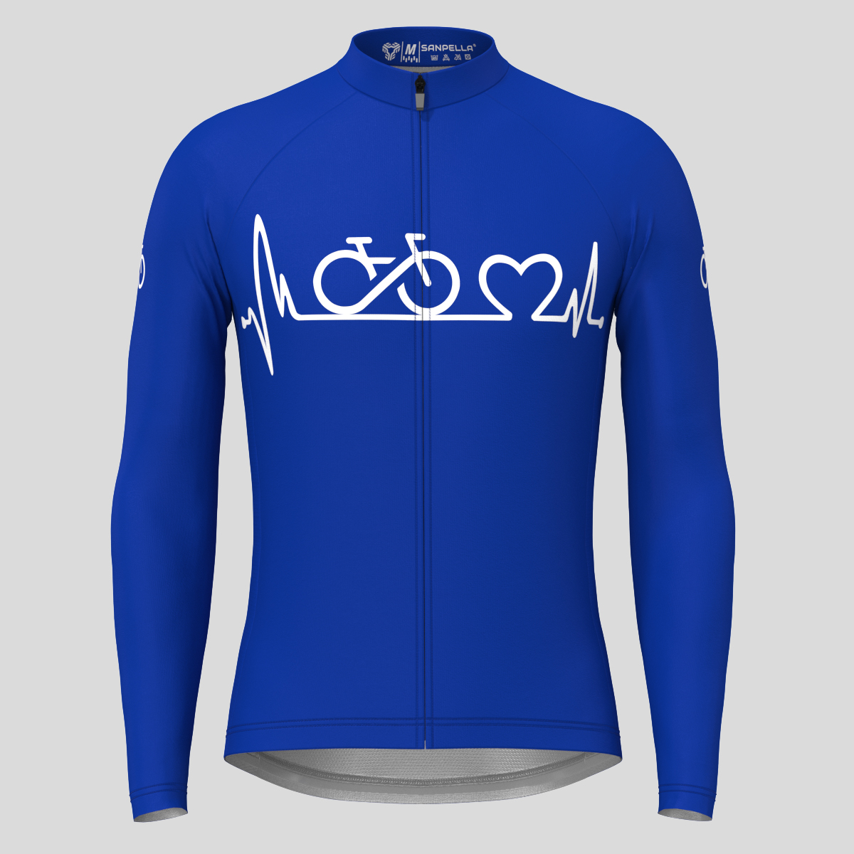 Bike Heartbeat Men's LS Cycling Jersey - Racing Blue