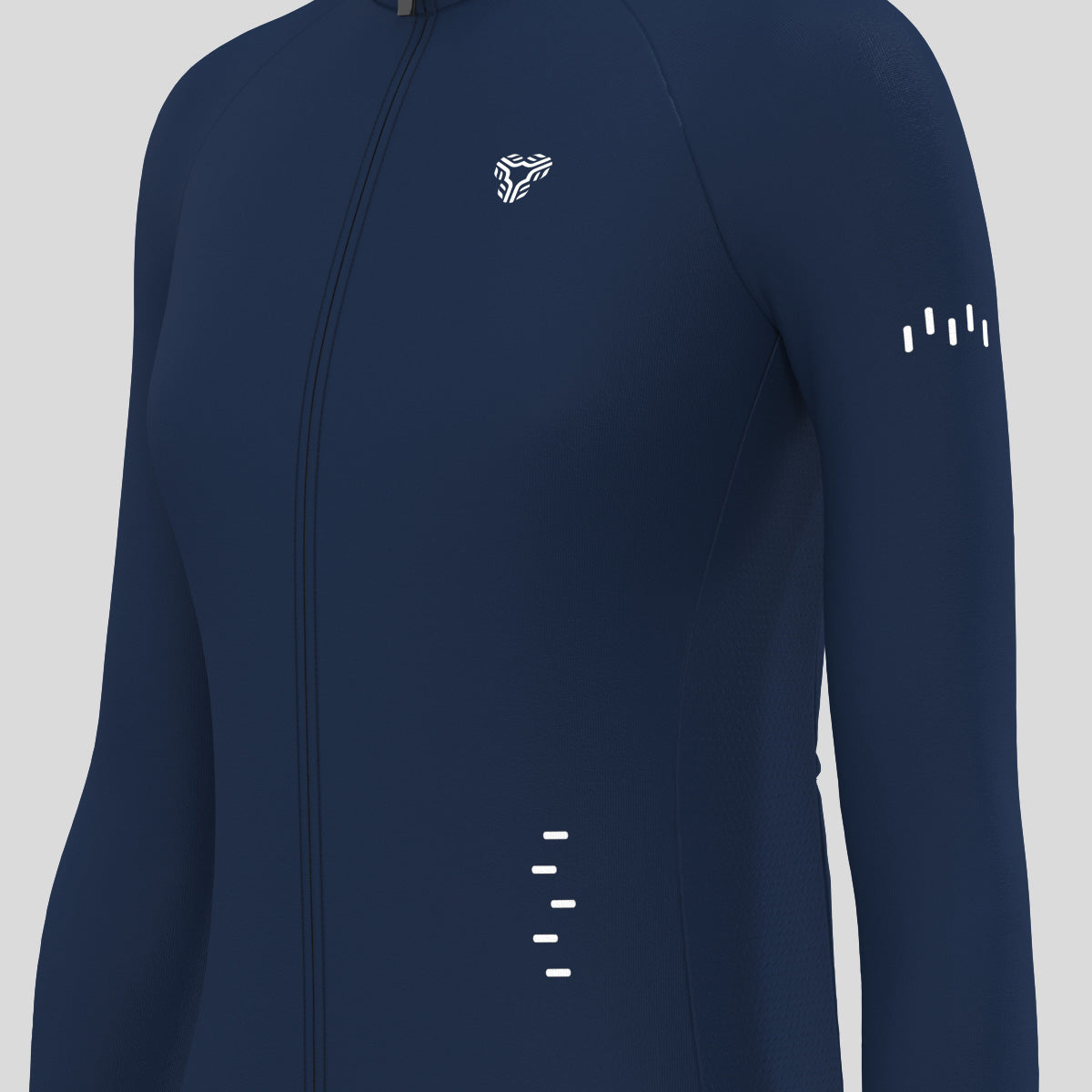 Women's Minimal Solid LS Cycling Jersey - Navy