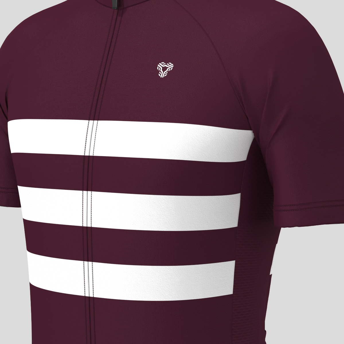 Men's Classic Stripes Cycling Jersey - Burgundy