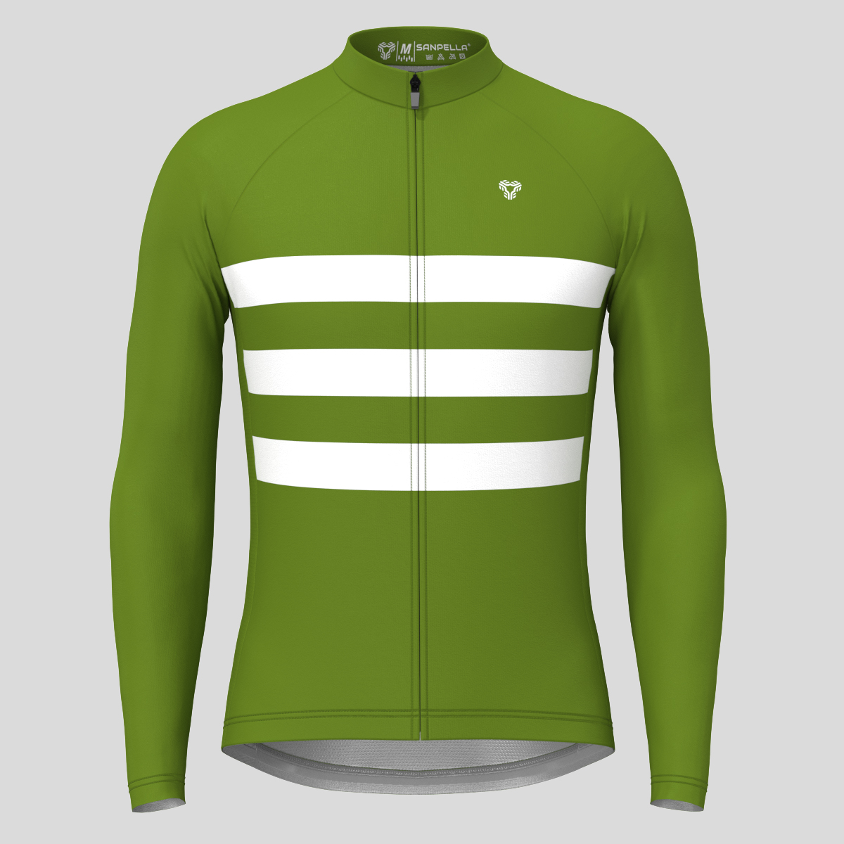 Men's Classic Stripes LS Cycling Jersey - Forest
