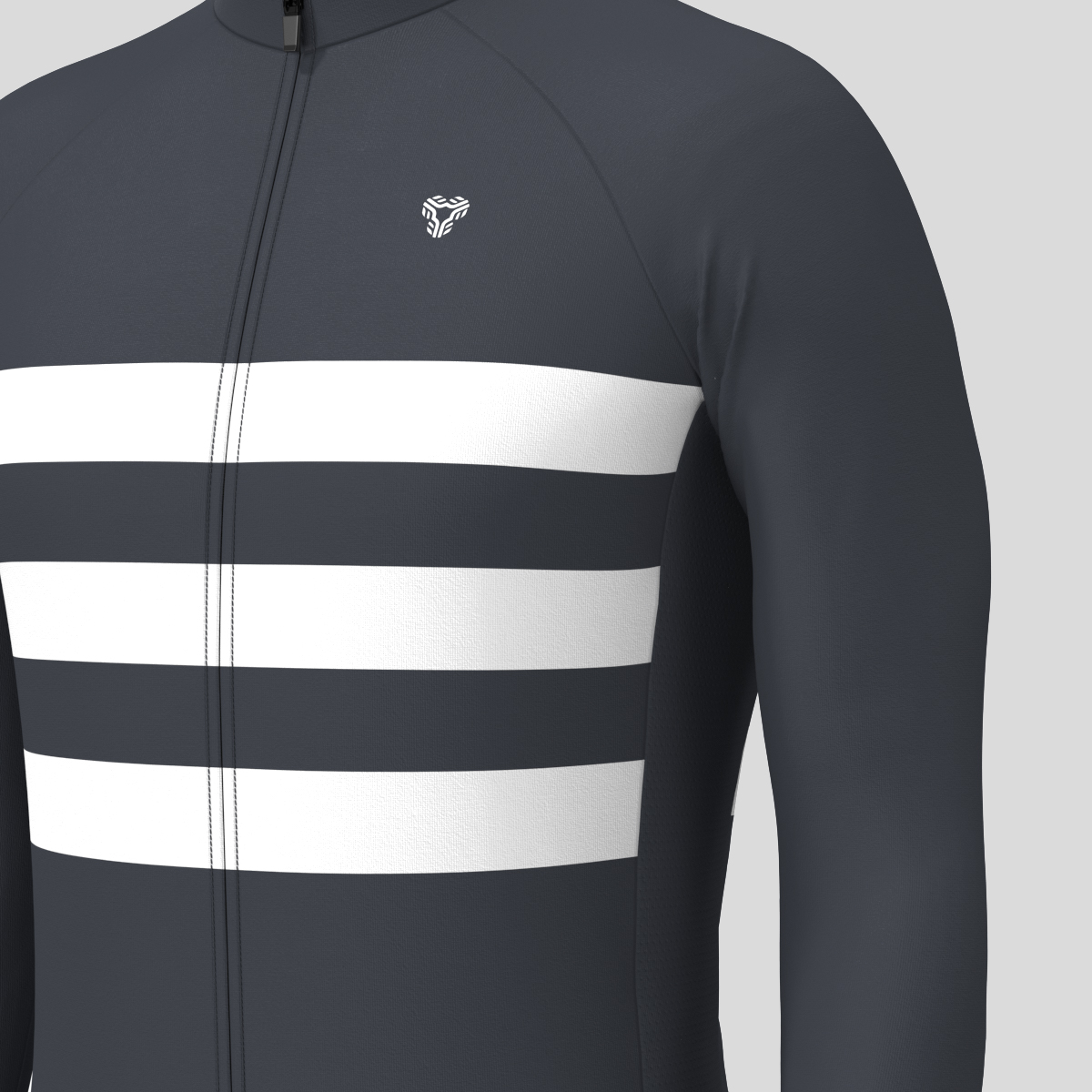 Men's Classic Stripes LS Cycling Jersey - Graphite