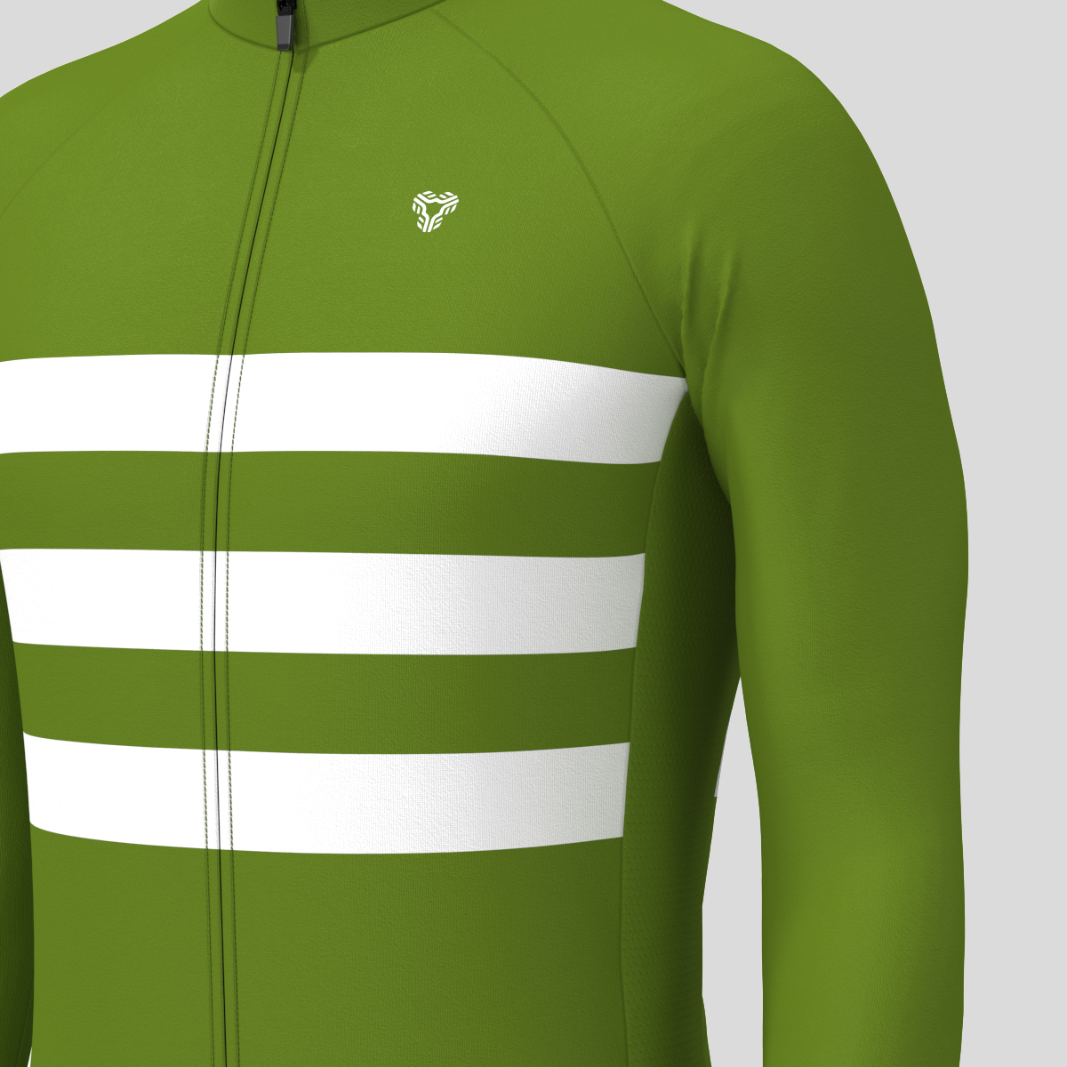 Men's Classic Stripes LS Cycling Jersey - Forest