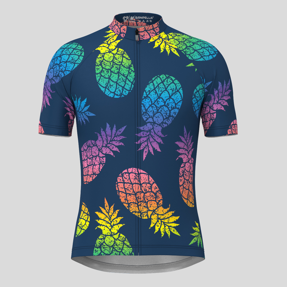 Men's Abstract Rainbow Pineapple Cycling Jersey