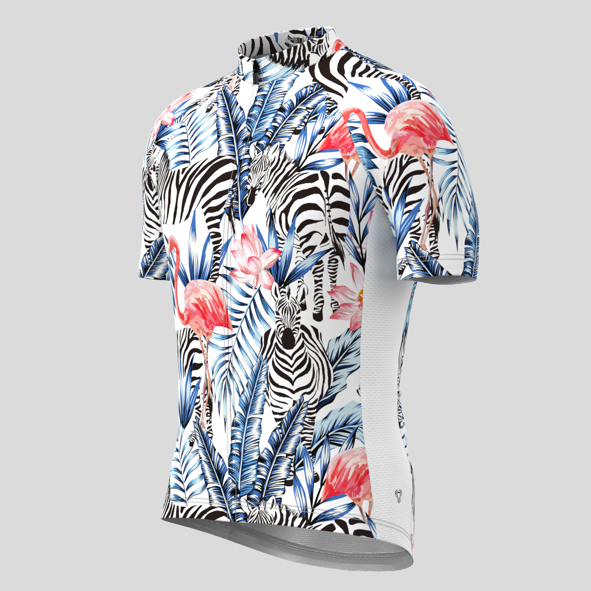 Exotic flamingo Zebra Tropical Leaf Men's Cycling Jersey | Sanpella.cc