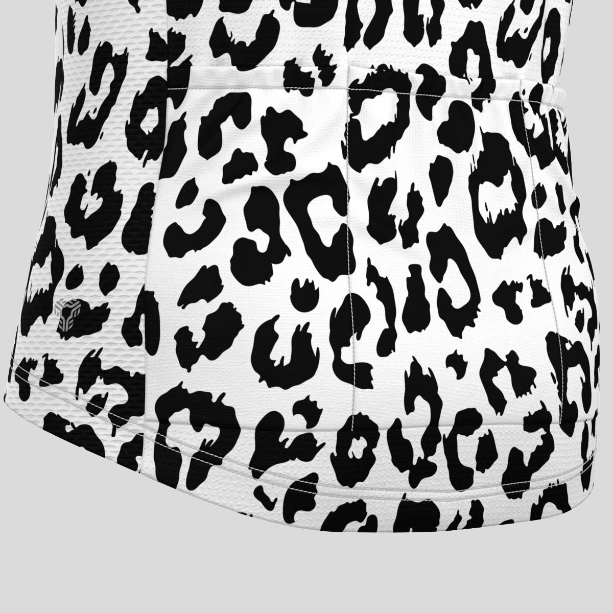 Leopard Spots Men's Cycling Jersey - Black/White