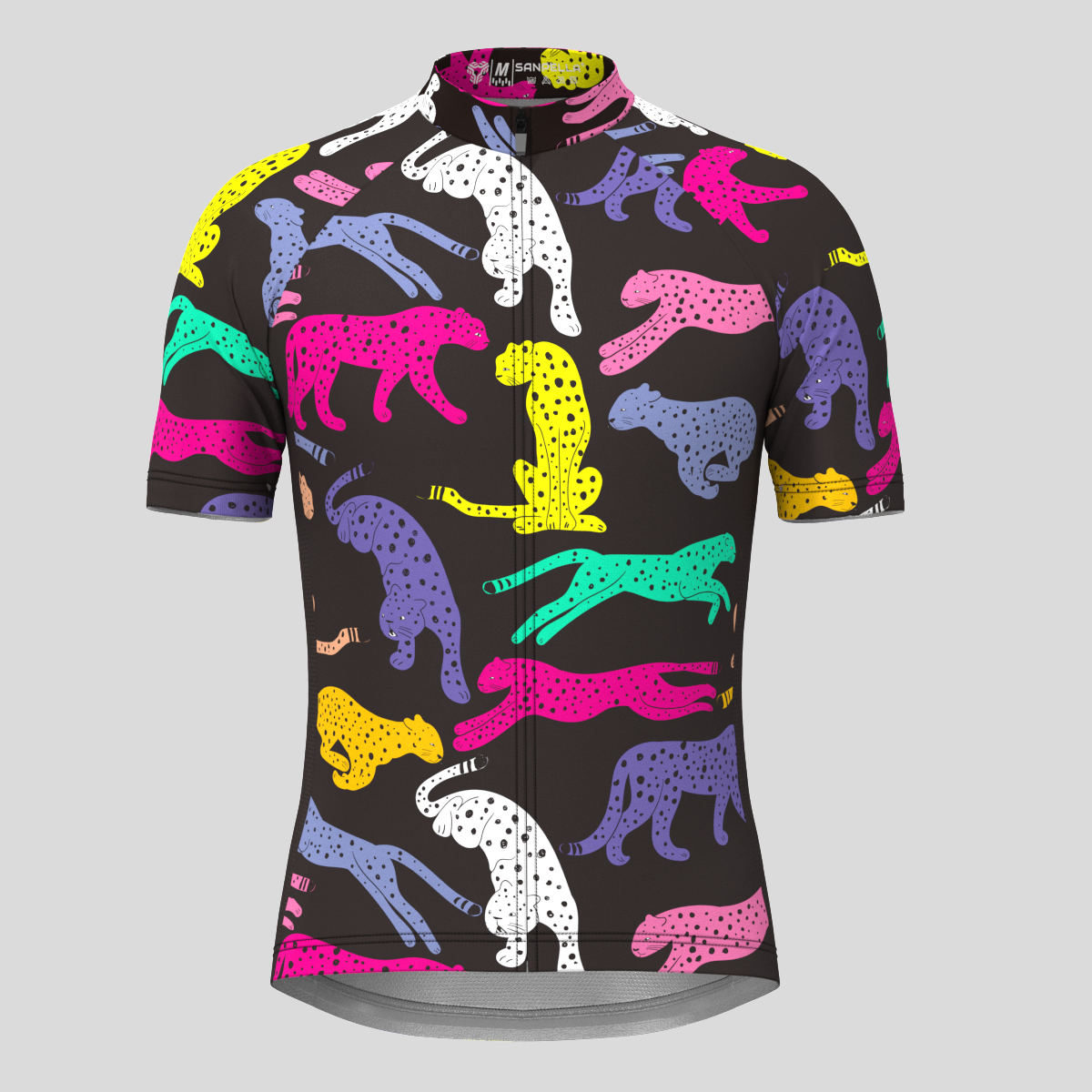Multicolor Leopard Print Men's Cycling Jersey