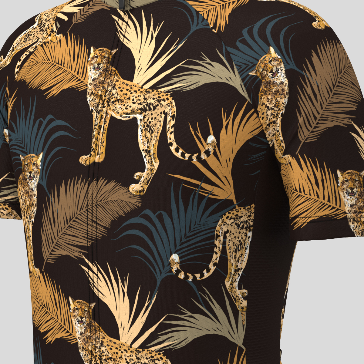 Tropical plants Leopard Men's Cycling Jersey