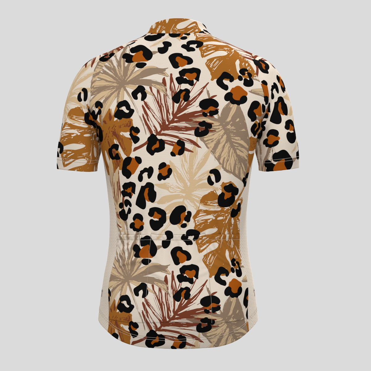Abstract Tropical Leaves Leopard Spots Men's Cycling Jersey