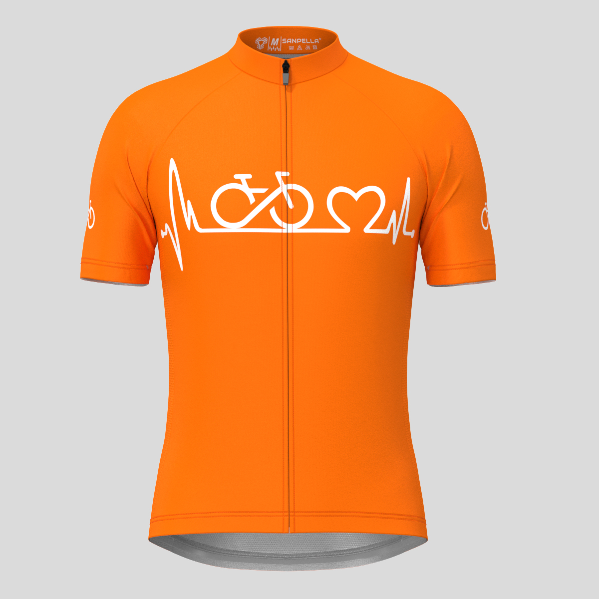 Bike Heartbeat Men's Cycling Jersey - Orange