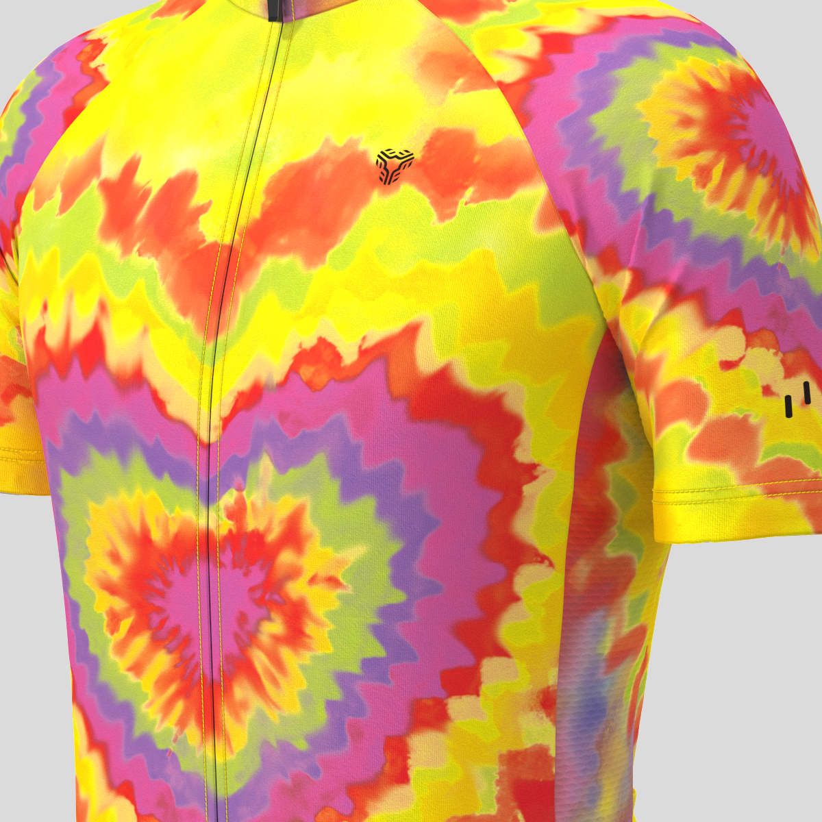 Tie Dye Heart Fade Men's Cycling Jersey - Yellow/Red