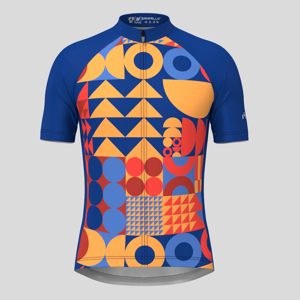 Abstract Bauhaus Men's Cycling Jersey - Blue