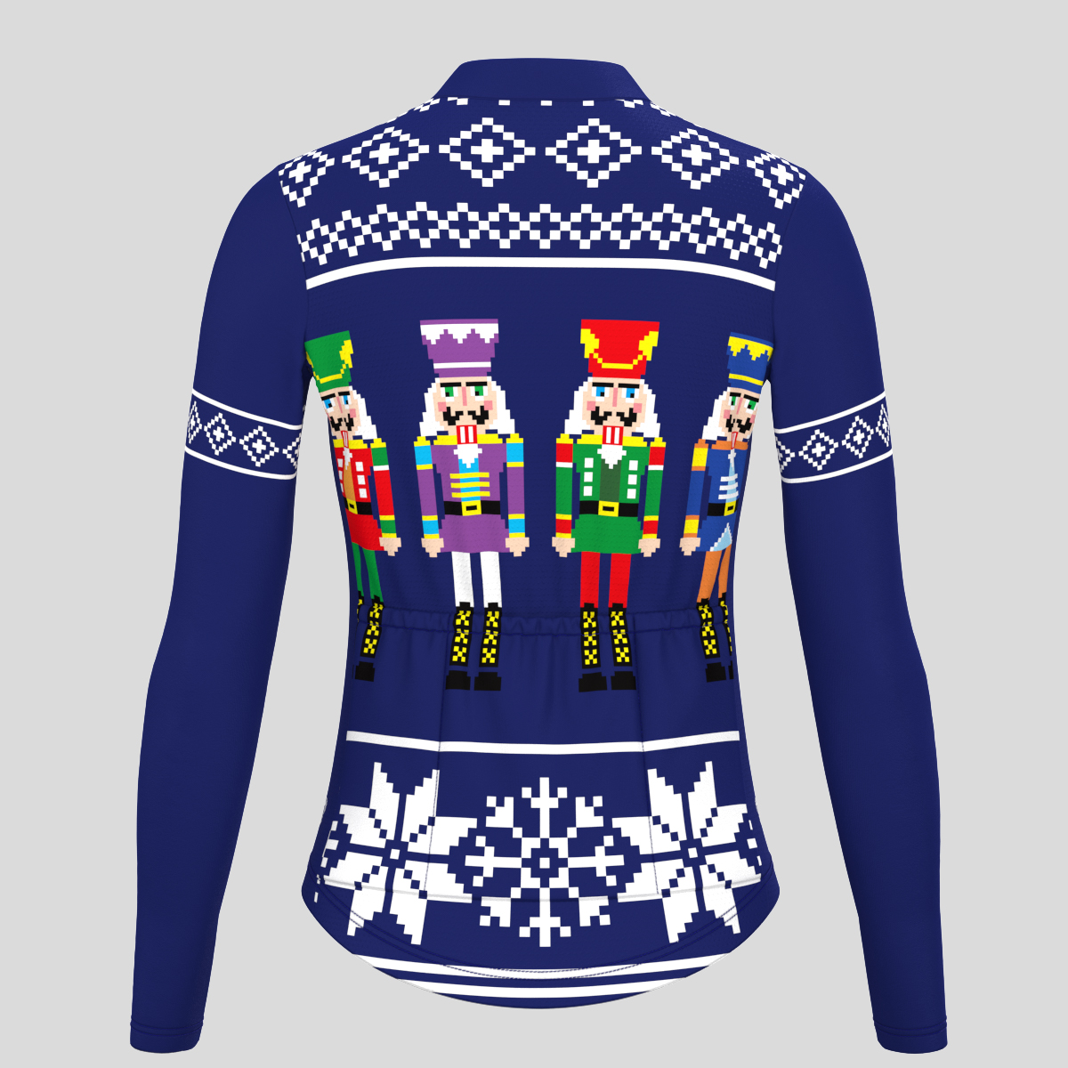 Christmas Sweater Nutcrackers Women's LS Cycling Jersey