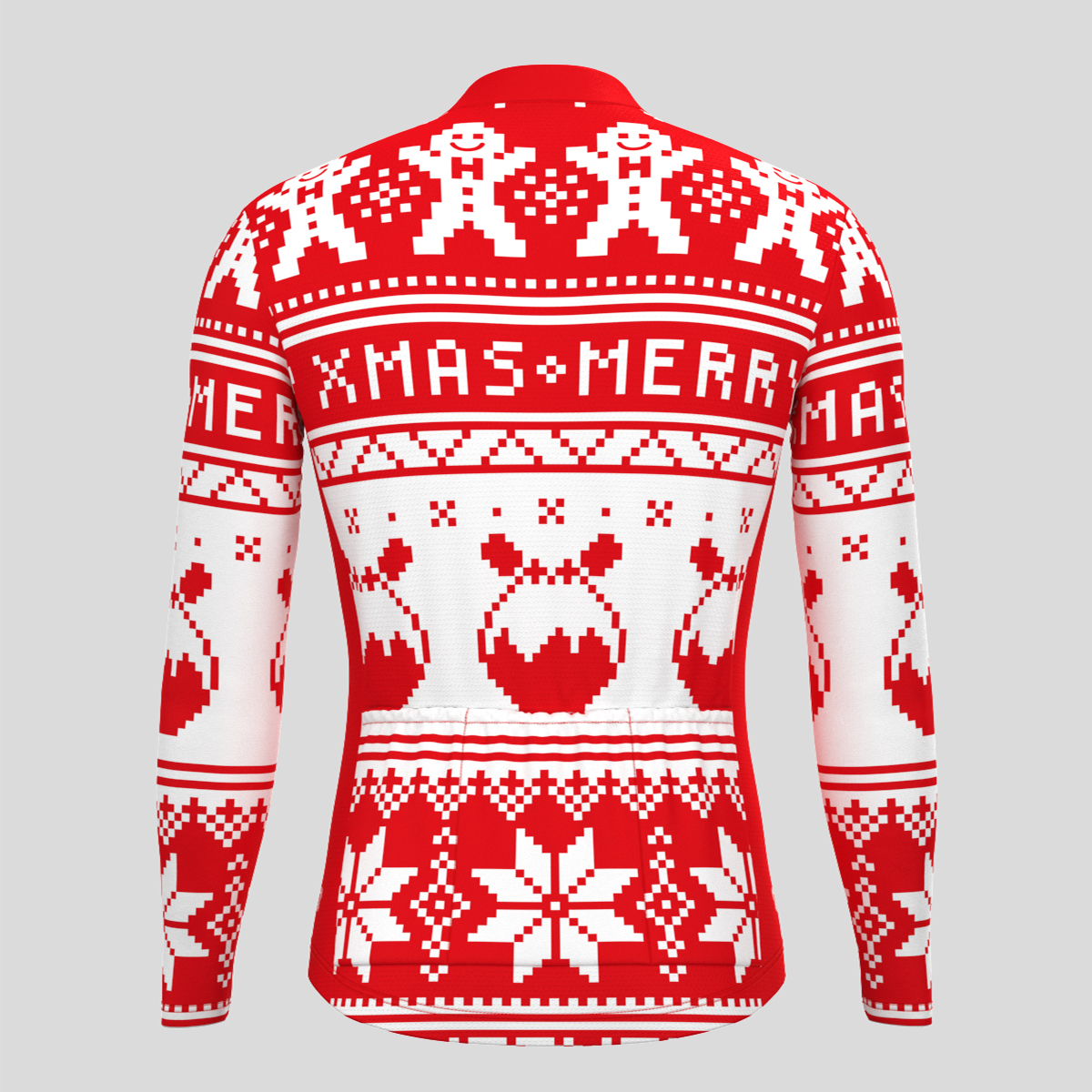 Christmas Sweater Gingerbread Man pudding Men's LS Cycling Jersey