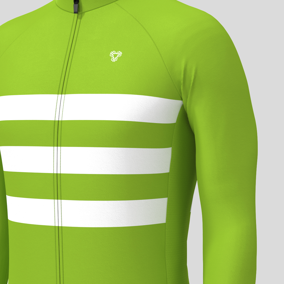 Men's Classic Stripes LS Cycling Jersey - Wasabi