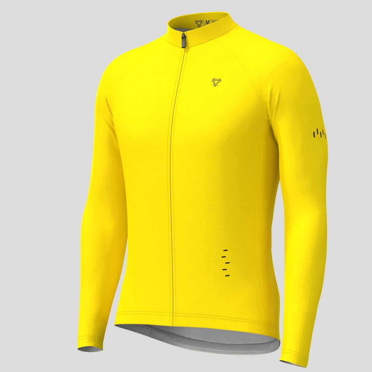Men's Minimal Solid LS Cycling Jersey - Maize