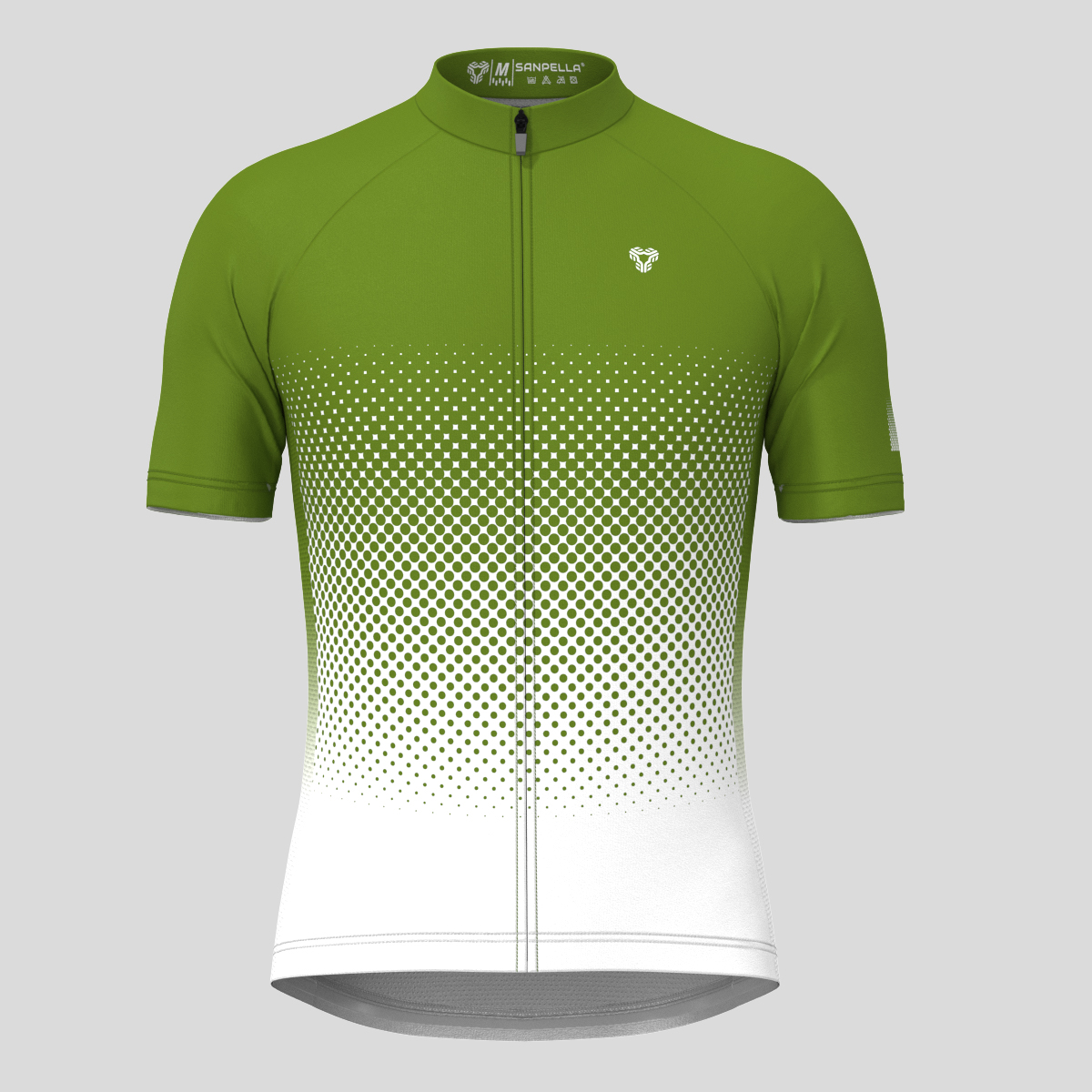Polka Dot Gradient Men's Cycling Jersey - Forest