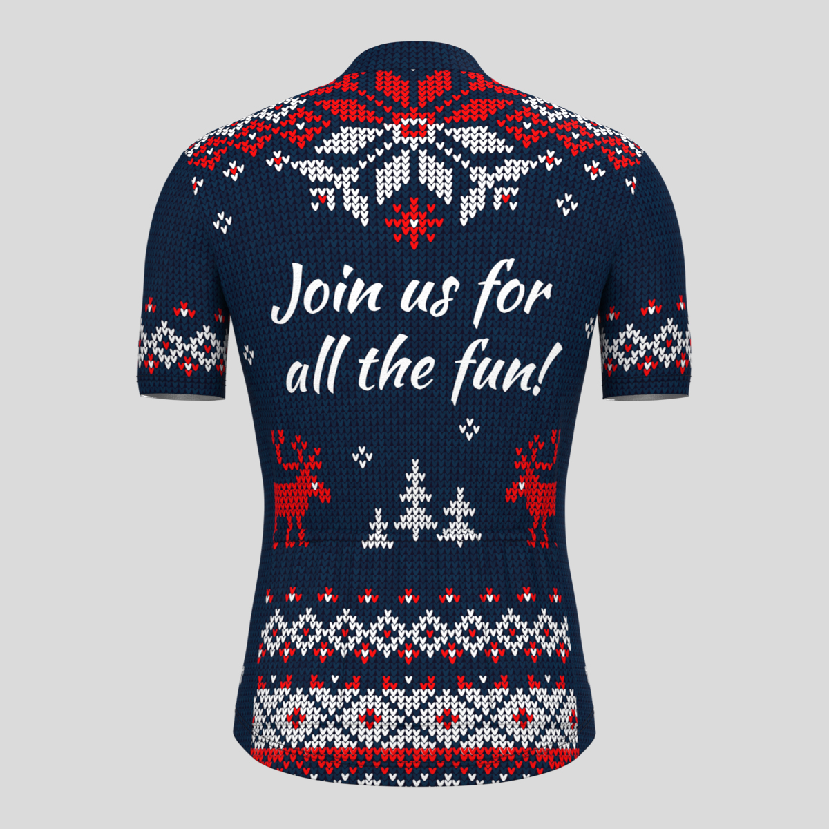 XMAS Ugly Sweater Themed Men's Cycling Jersey - Blue