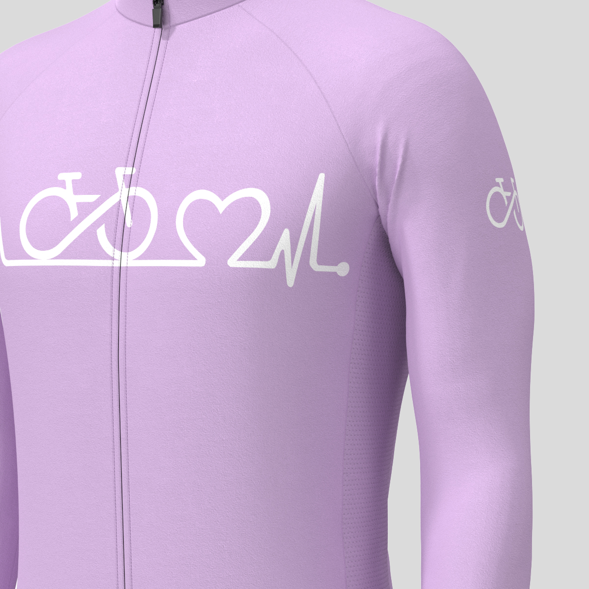 Bike Heartbeat Men's LS Cycling Jersey - Haze