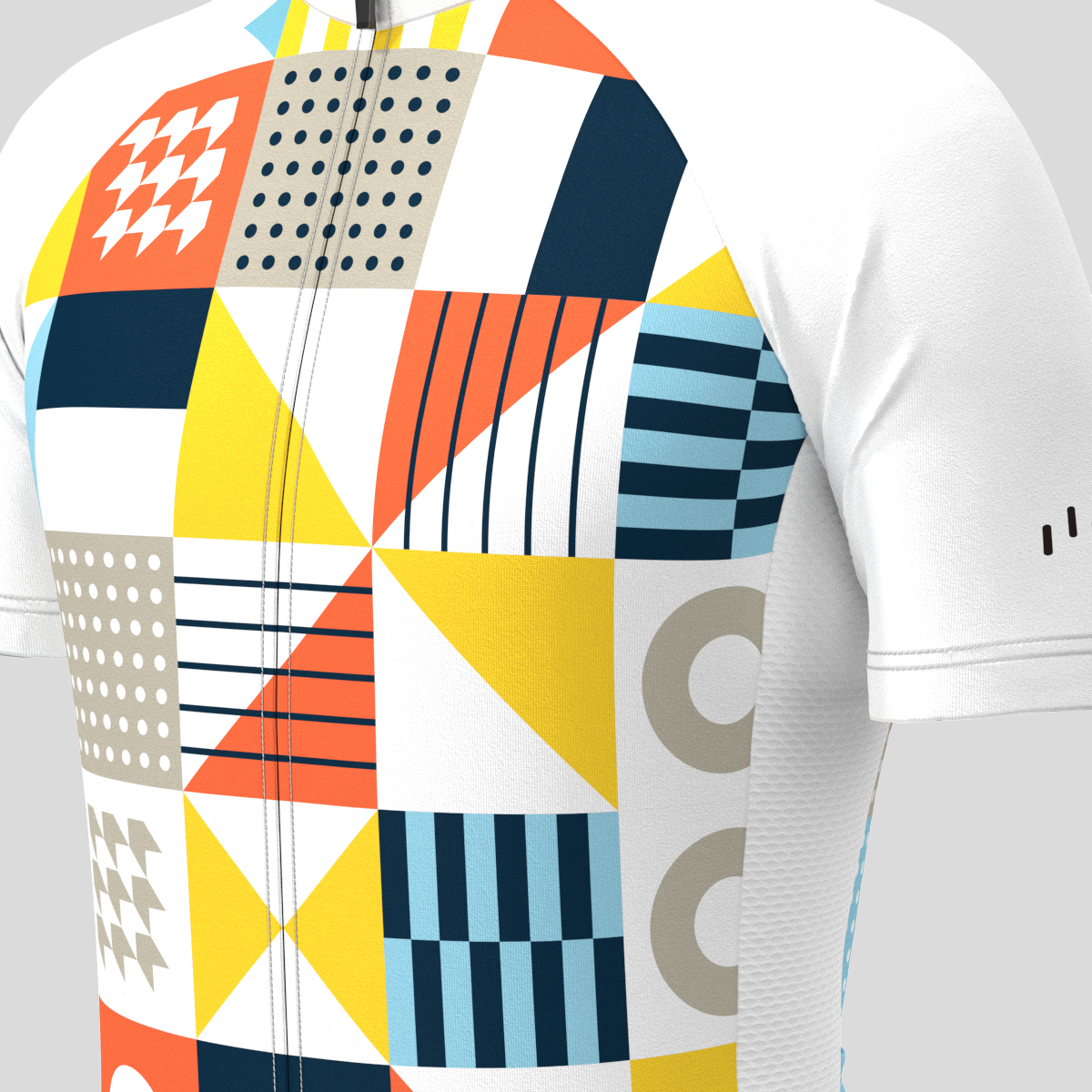 Abstract Geometric Men's Cycling Jersey - Blue