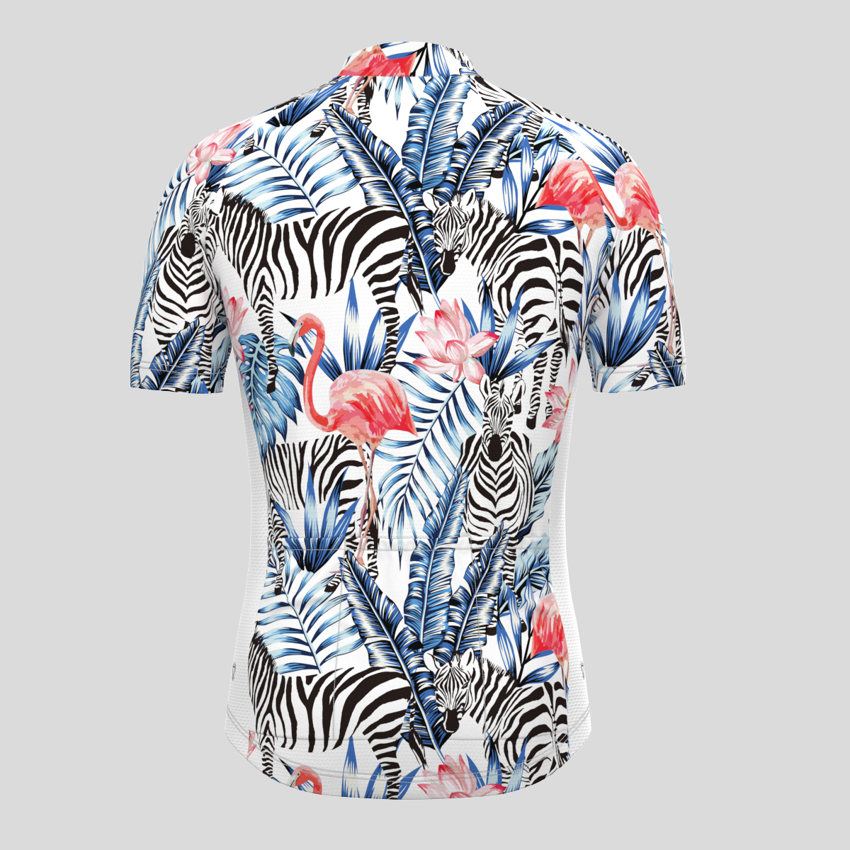 Exotic flamingo Zebra Tropical Leaf Men's Cycling Jersey