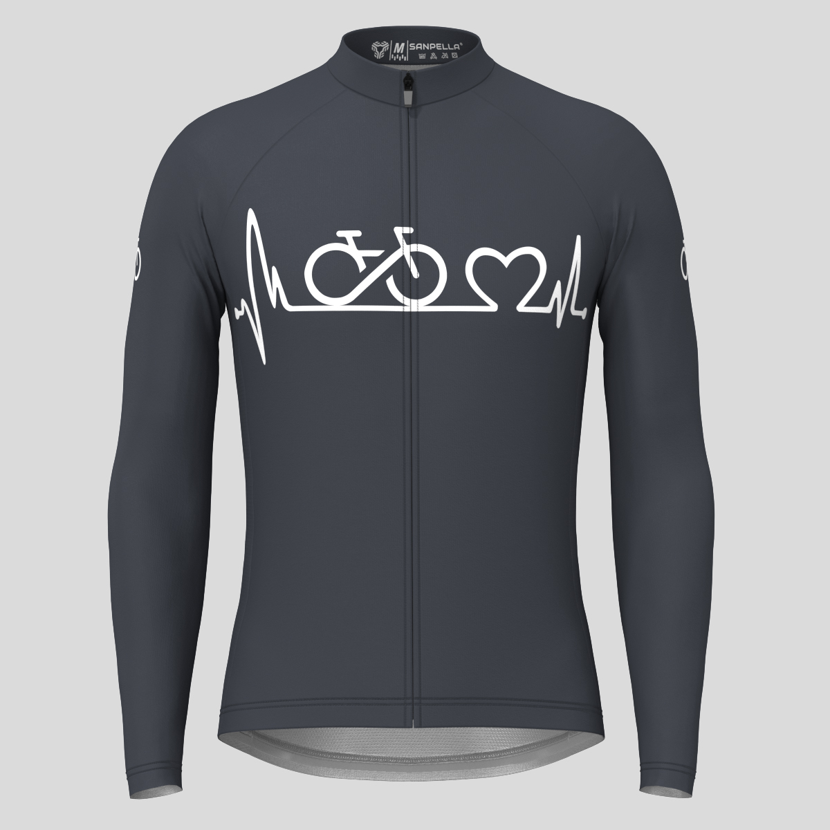 Bike Heartbeat Men's LS Cycling Jersey - Graphite