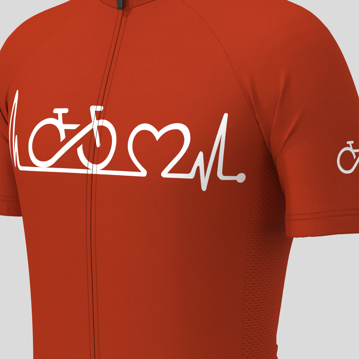 Bike Heartbeat Men's Cycling Jersey - Brick