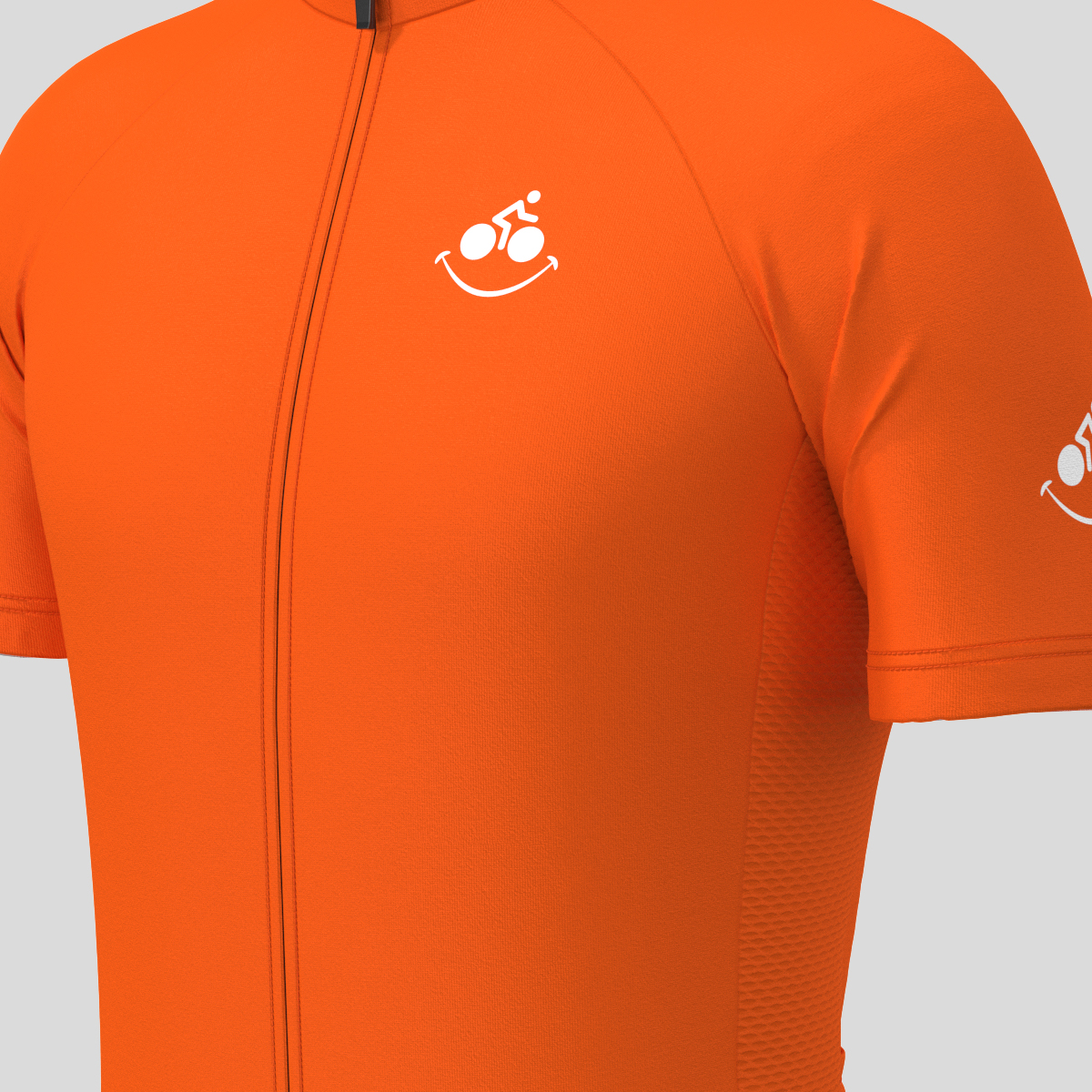Men's Bike Smile Cycling Jersey - Tangerine