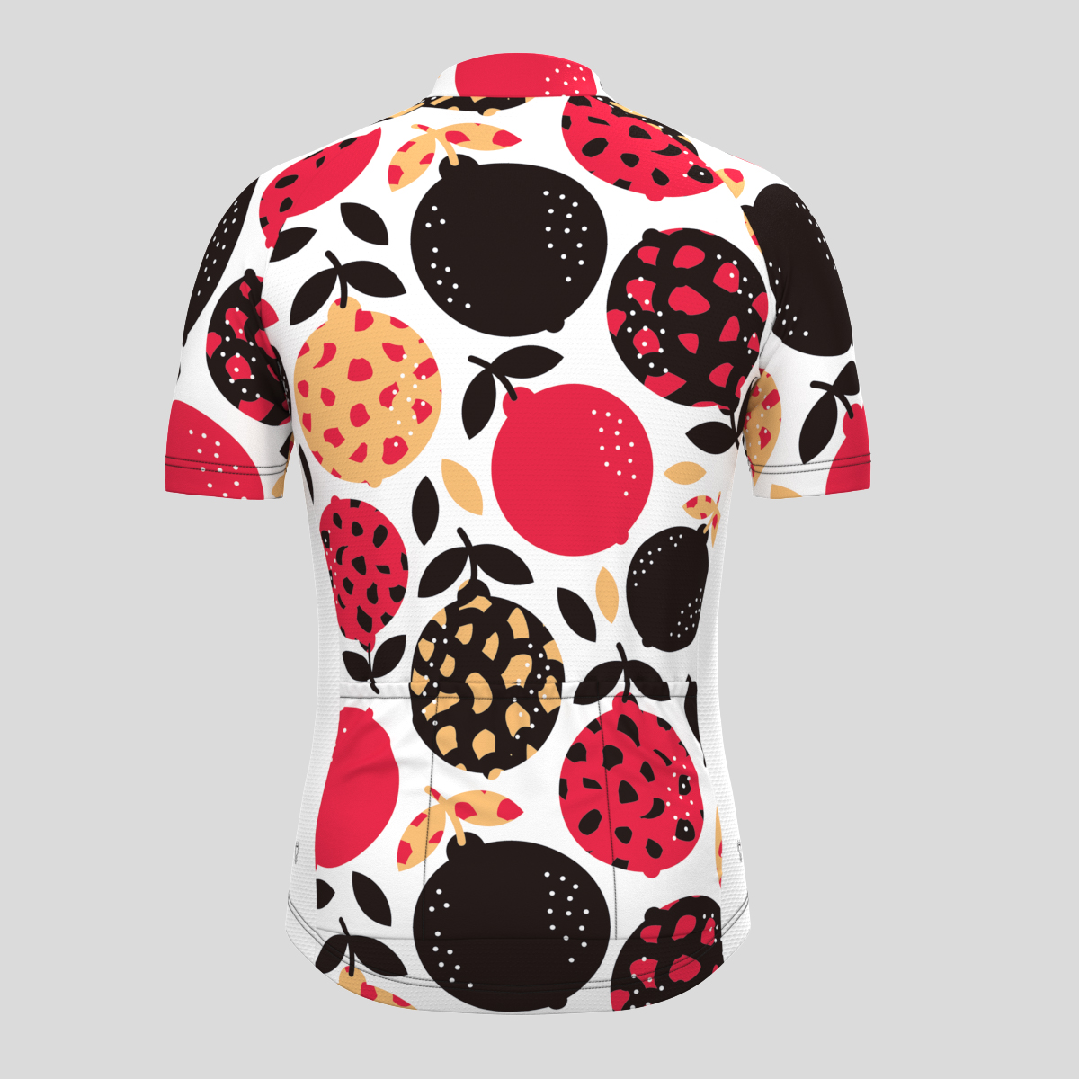 Hand Drawn Orange textures Men's Cycling Jersey - Red