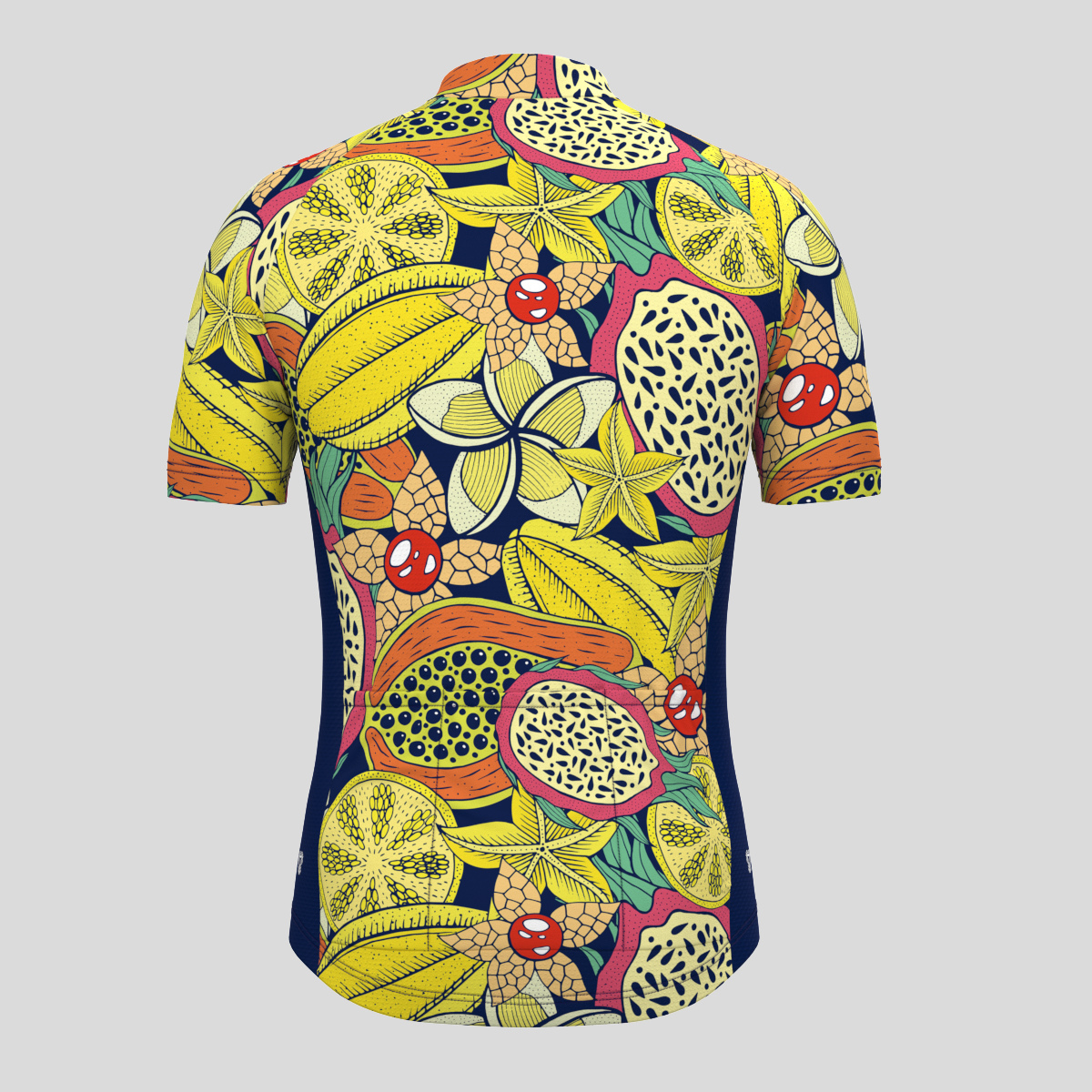 Men's Tropical Fruits Doodle Graphic Cycling Jersey