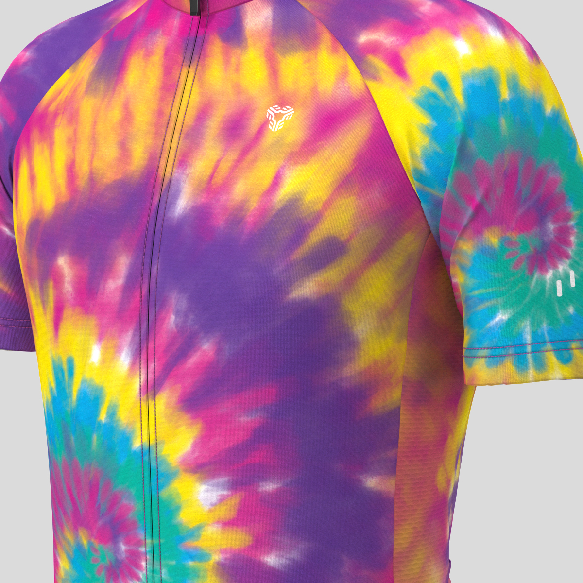Men's Tie Dye Cycling Jersey - Purple/Yellow