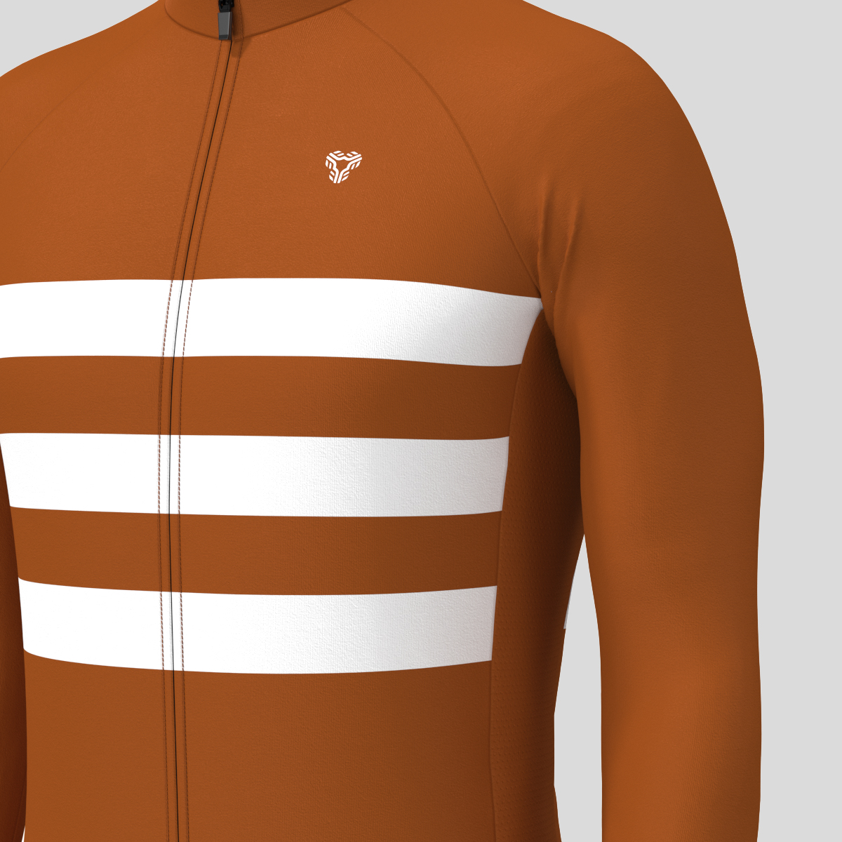 Men's Classic Stripes LS Cycling Jersey - Caramel