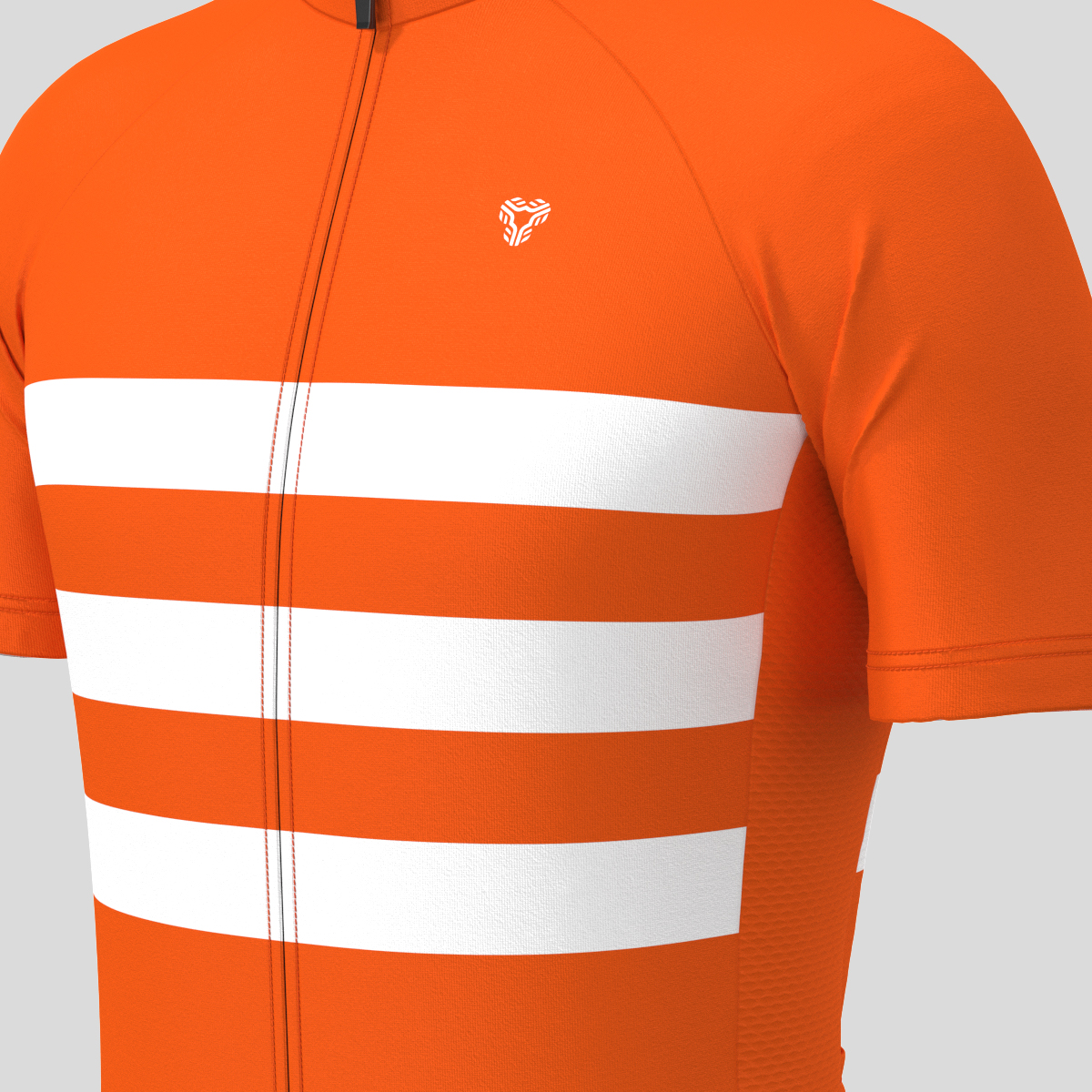 Men's Classic Stripes Cycling Jersey - Tangerine