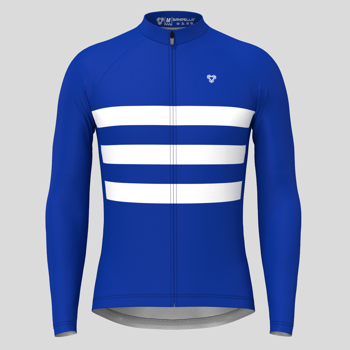 Men's Classic Stripes LS Cycling Jersey - Racing Blue